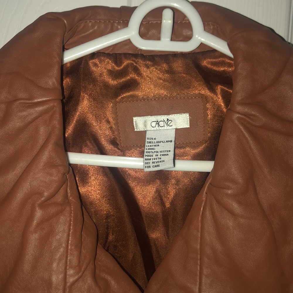 Cache Women's Tan Leather Jacket - Picture 11 of 12